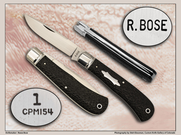 Reese Bose - Back Pocket Knife in Jigged Black Micarta