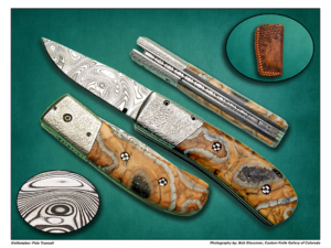 Pete Truncali –  Mosaic Mammoth Tooth Bolster Action Folding Knife