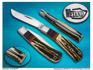 Derek Weyand Folding Camp Knife With Beautiful Sambar Stag