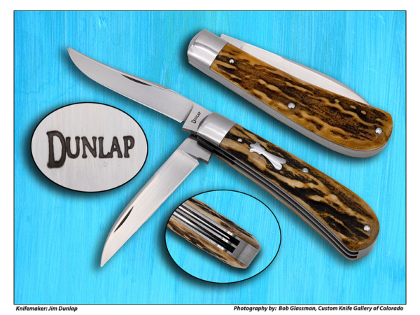 Jim Dunlap - Wharncliffe Trapper Pattern - Sambar Stag